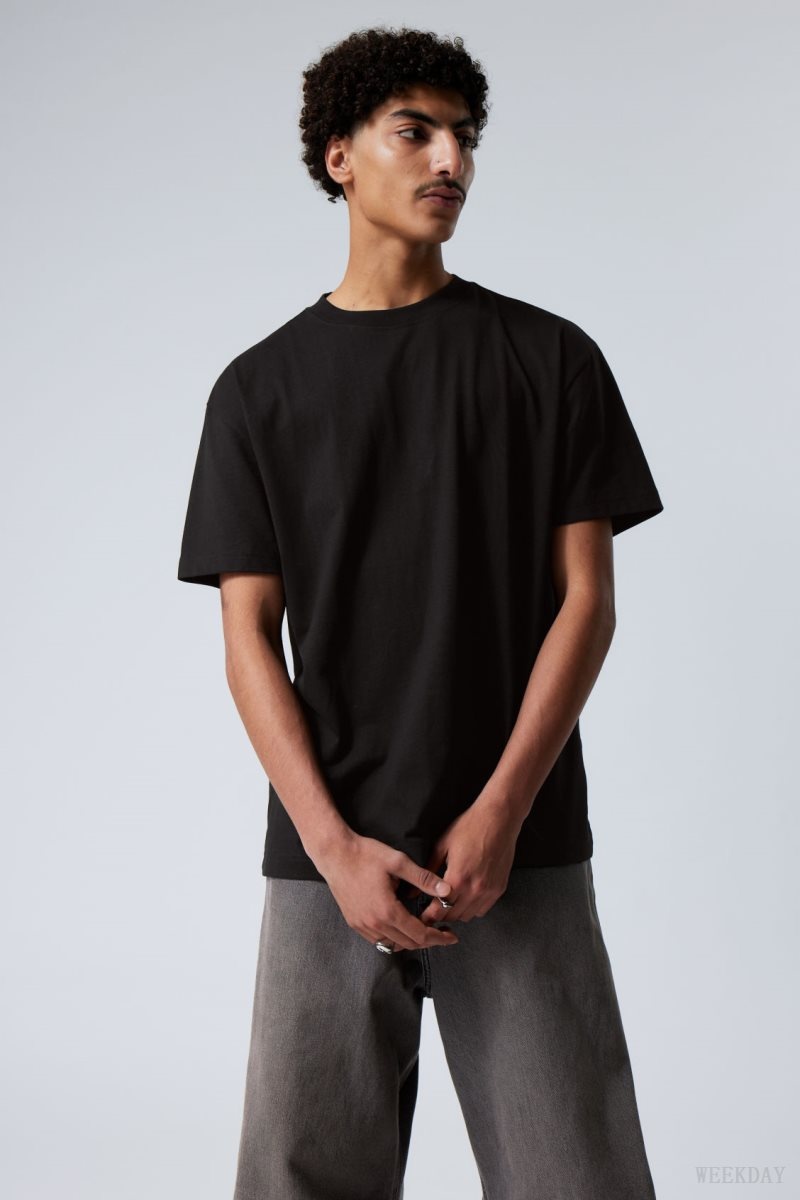 Weekday Oversized Heavyweight T-shirt Tシャツ メンズ 黒 Japan | D4U-1524