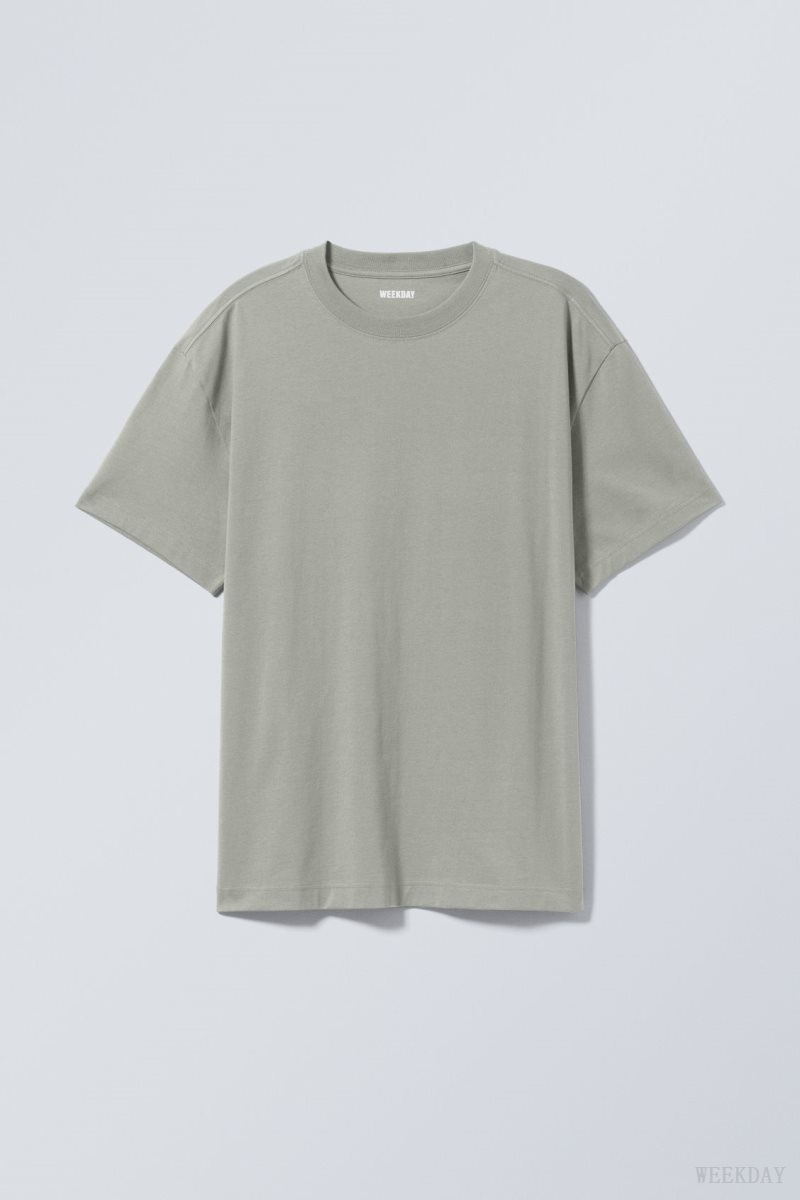 Weekday Oversized Heavyweight T-shirt Tシャツ メンズ グレー Japan | L4Y-3701