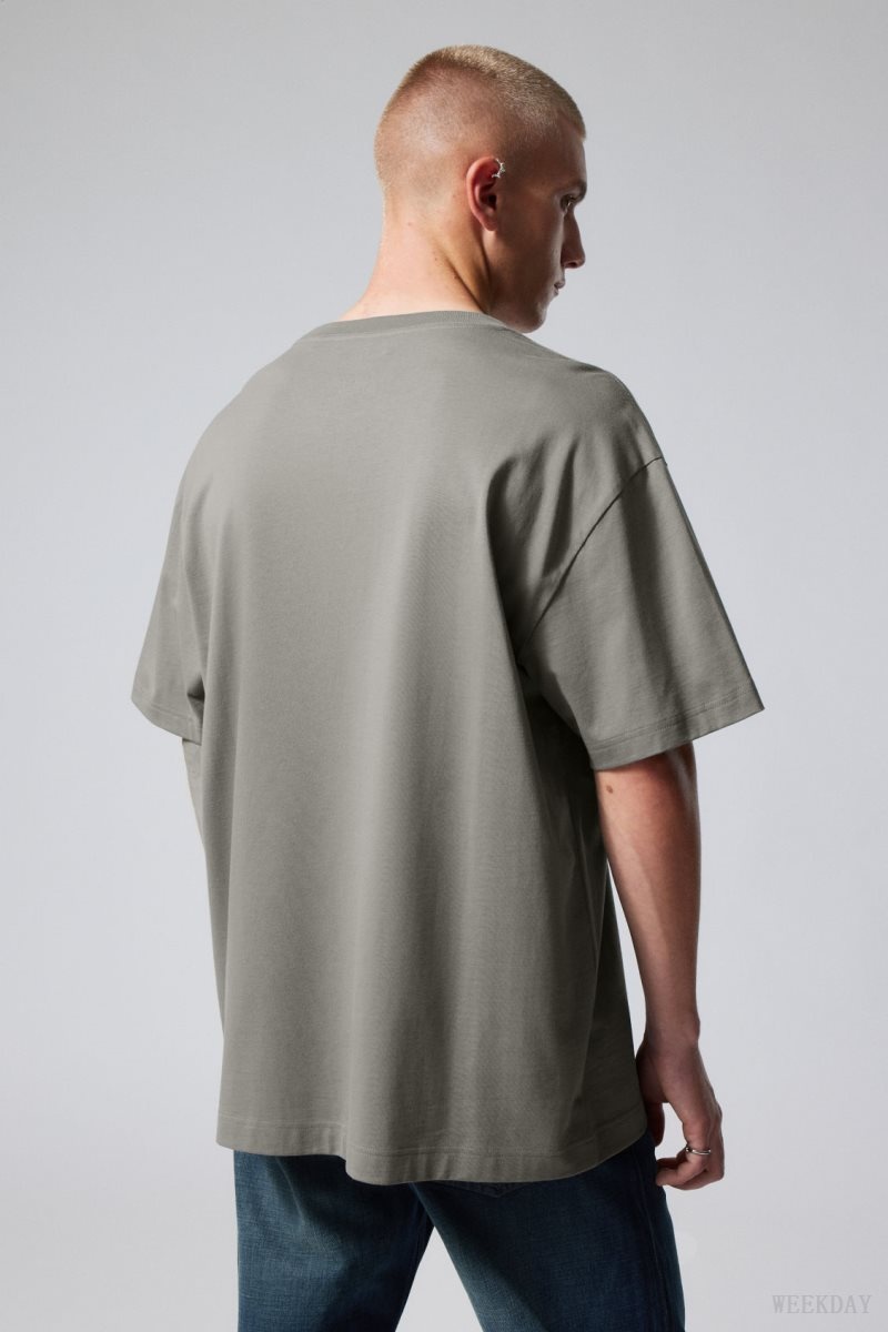 Weekday Oversized Heavyweight T-shirt Tシャツ メンズ グレー Japan | L4Y-3701