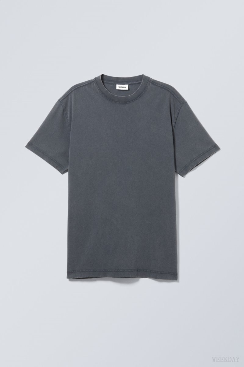 Weekday Oversized Heavyweight T-shirt Tシャツ メンズ 暗青 Japan | T4Z-7577