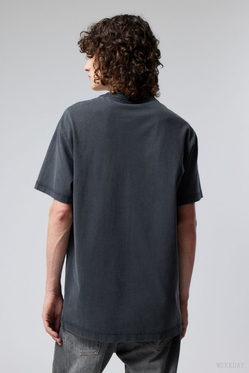 Weekday Oversized Heavyweight T-shirt Tシャツ メンズ 暗青 Japan | T4Z-7577