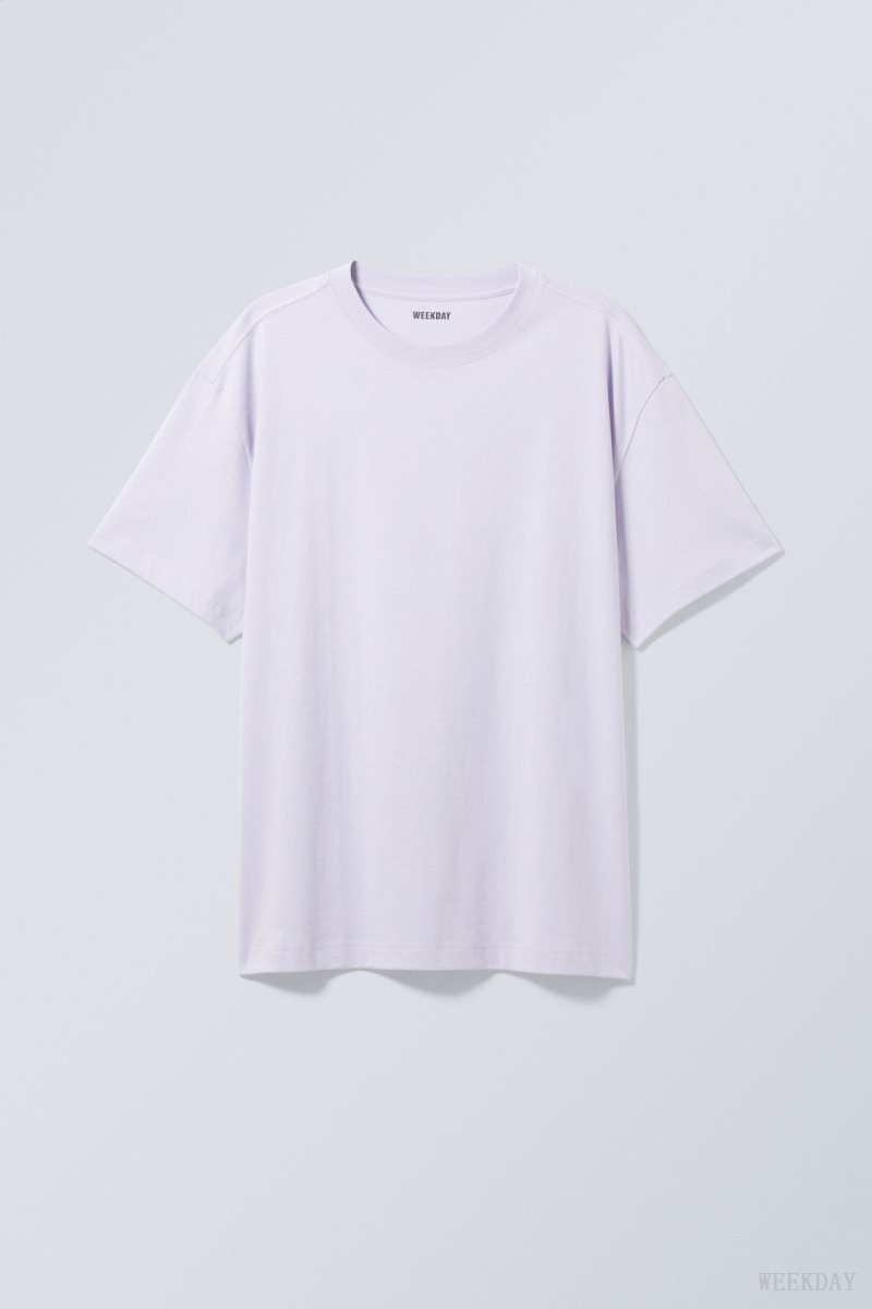 Weekday Oversized Heavyweight T-shirt Tシャツ メンズ 紫 Japan | N7U-0835