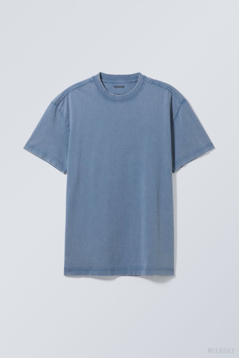 Weekday Oversized Heavyweight T-shirt Tシャツ メンズ 青 Japan | L2M-1848