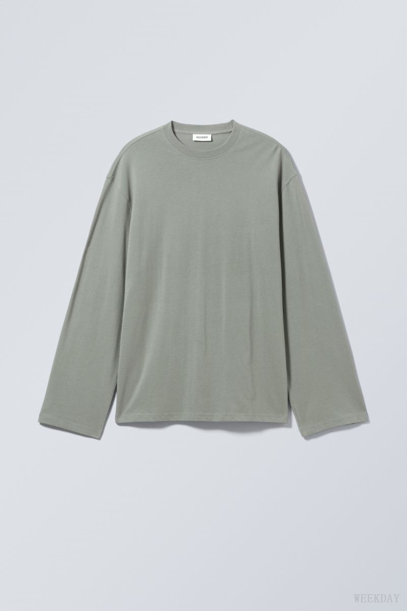 Weekday Oversized Long Sleeve T-shirt Tシャツ レディース グレー Japan | U9T-2825