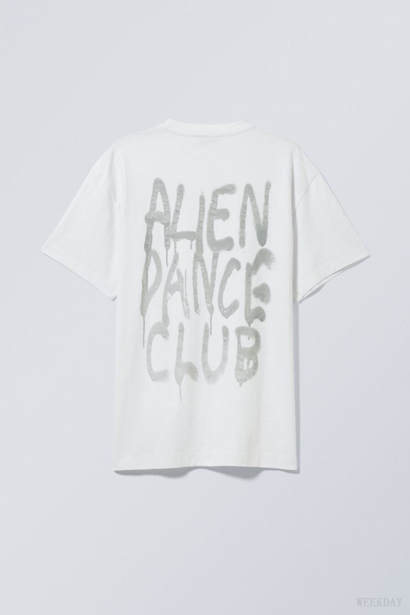 Weekday Oversized グラフィック Printed T-shirt Tシャツ レディース Alien Dance Club Japan | X4Y-2897