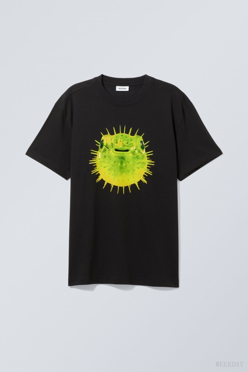 Weekday Oversized グラフィック Printed T-shirt Tシャツ メンズ Big Blowfish Japan | L8Y-2774