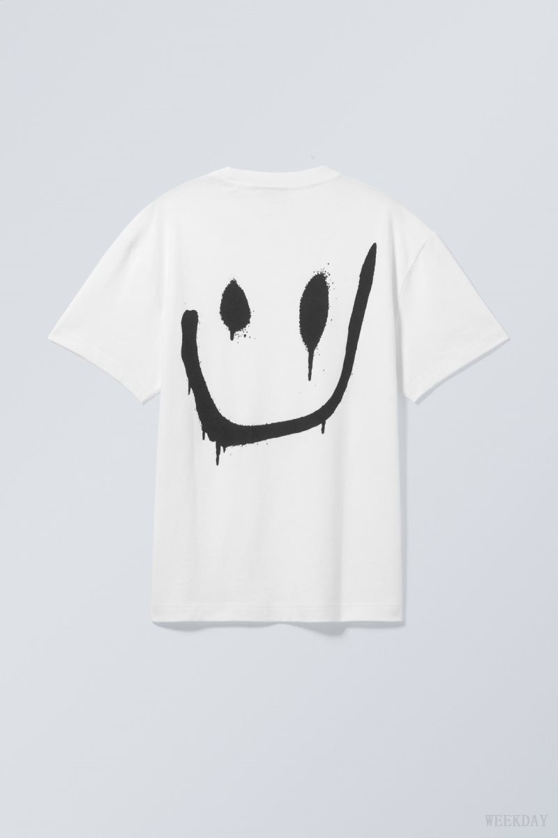 Weekday Oversized グラフィック Printed T-shirt Tシャツ メンズ Drippy Smiley Japan | A2B-8045