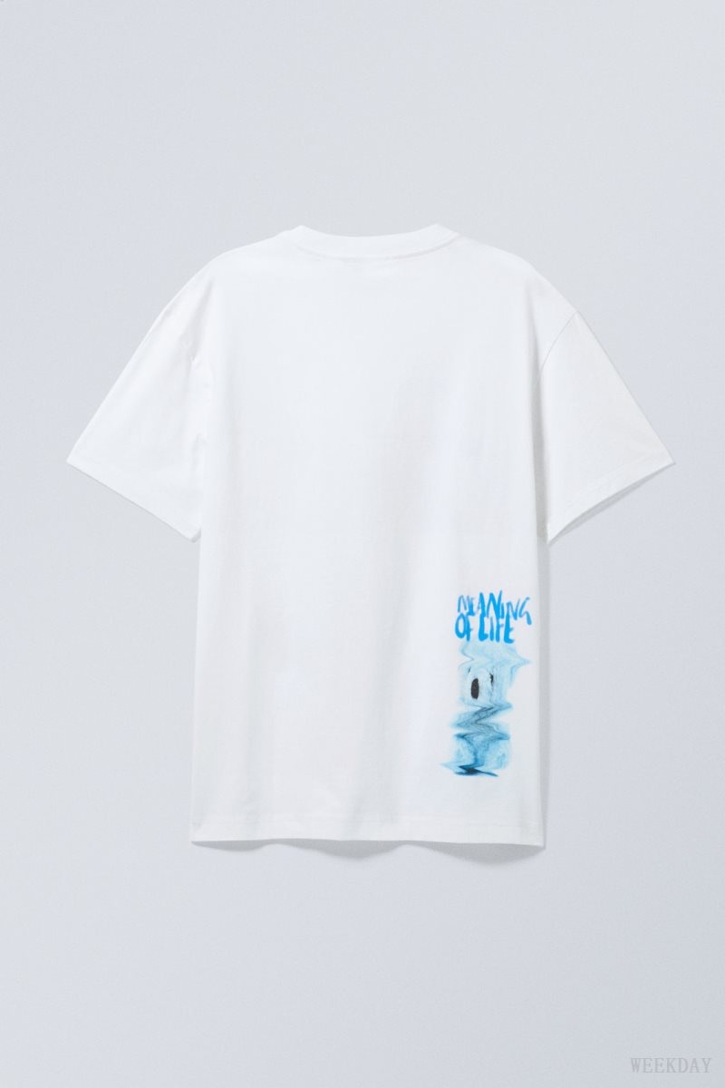 Weekday Oversized グラフィック Printed T-shirt Tシャツ メンズ Existential Japan | J2O-9375