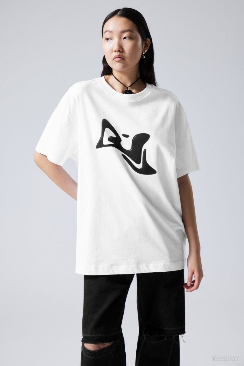 Weekday Oversized グラフィック Printed T-shirt Tシャツ メンズ Liquid Japan | D3N-1819