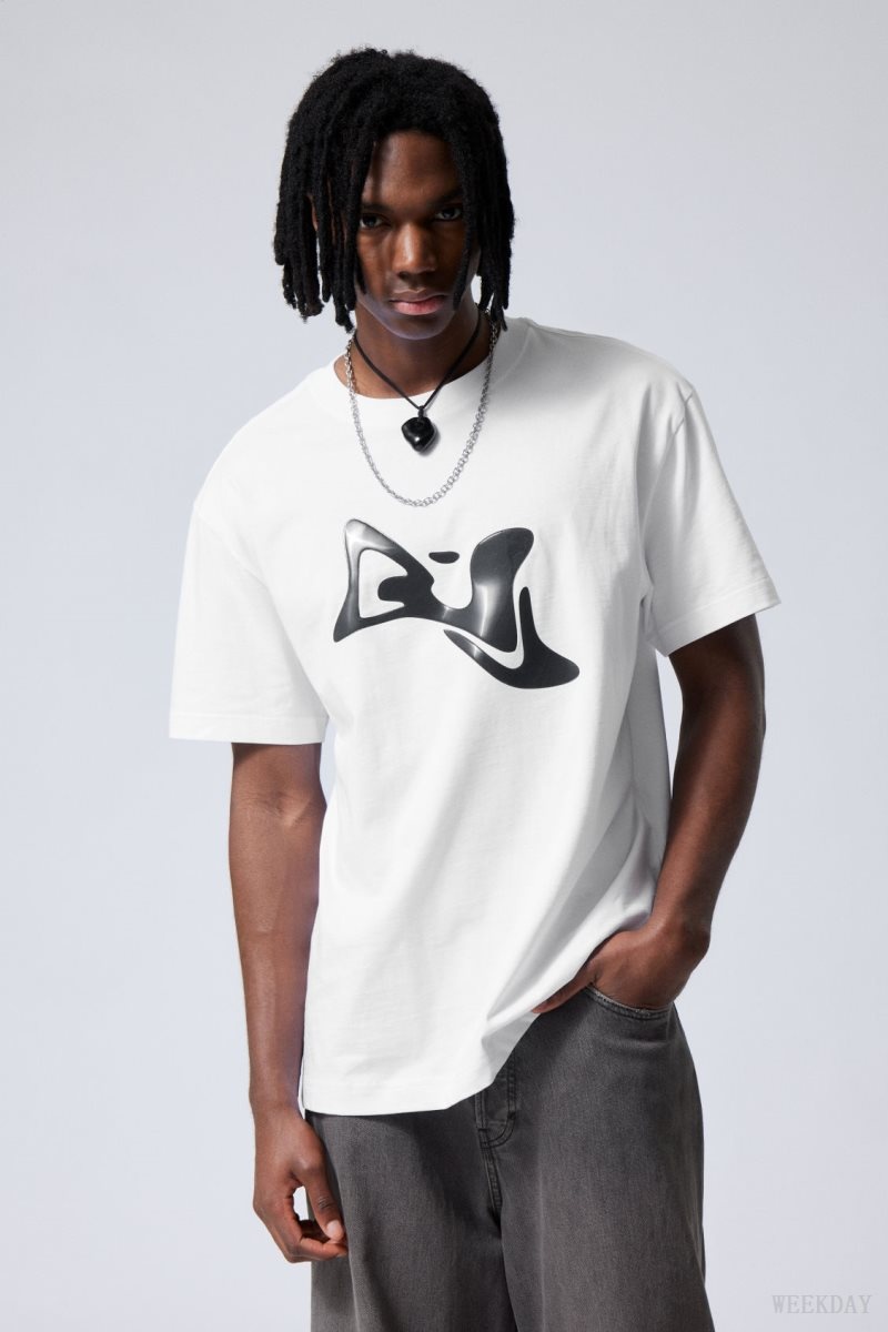 Weekday Oversized グラフィック Printed T-shirt Tシャツ メンズ Liquid Japan | D3N-1819