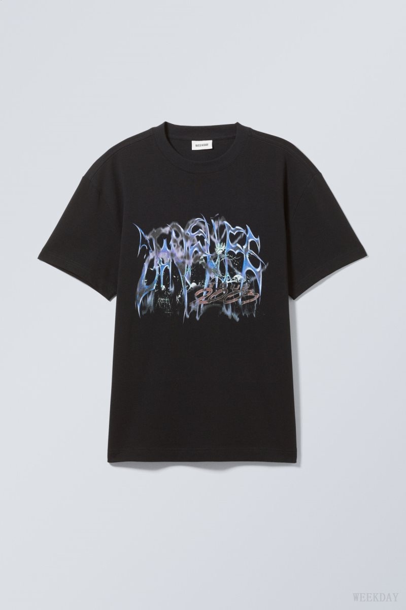 Weekday Oversized グラフィック Printed T-shirt Tシャツ メンズ Love Life Tour Japan | X9D-4584