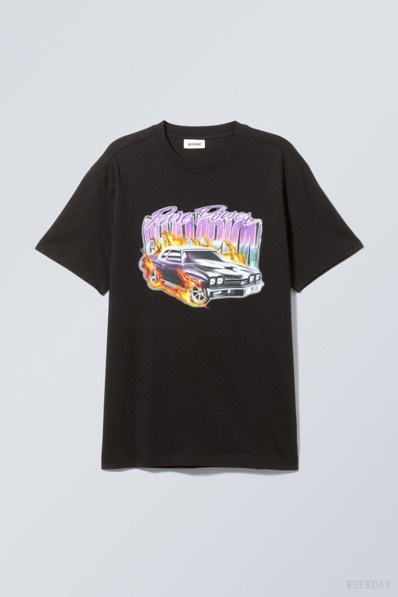 Weekday Oversized グラフィック Printed T-shirt Tシャツ メンズ Pure Power Champion Japan | T0F-2944