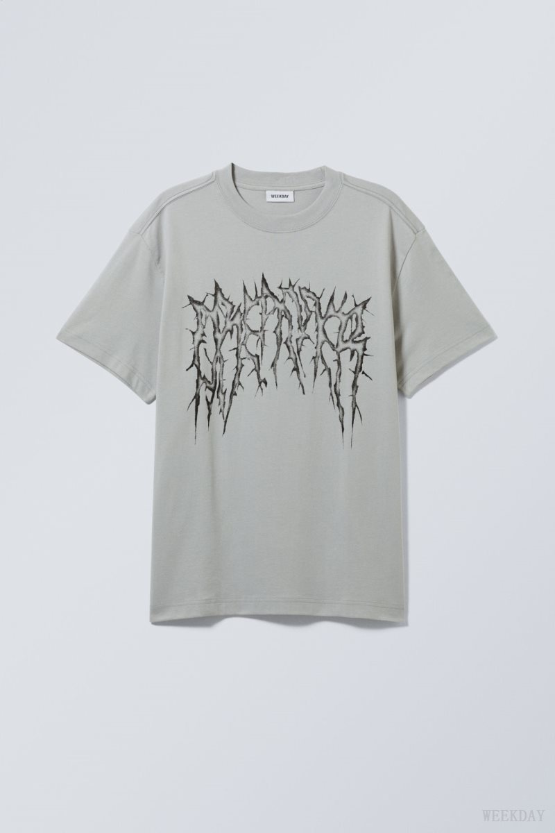 Weekday Oversized グラフィック Printed T-shirt Tシャツ メンズ Spikey Dreamer Japan | W3B-1254