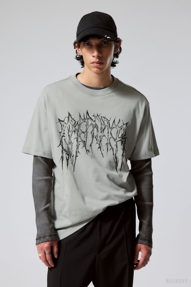 Weekday Oversized グラフィック Printed T-shirt Tシャツ メンズ Spikey Dreamer Japan | W3B-1254