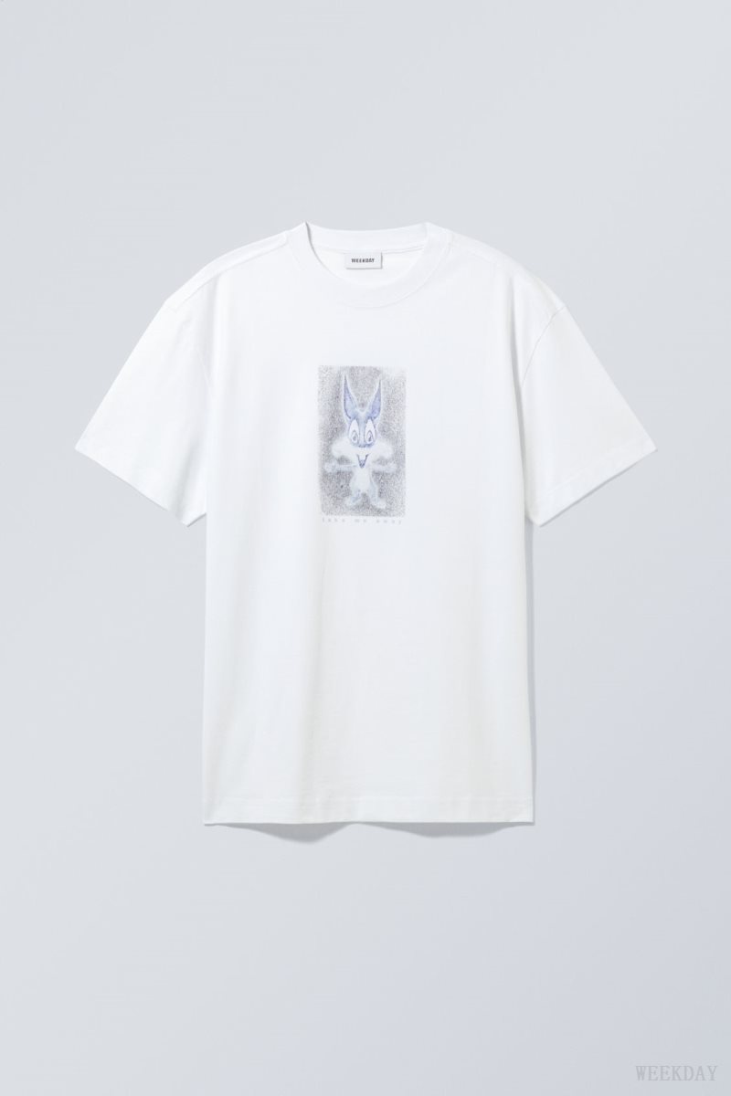 Weekday Oversized グラフィック Printed T-shirt Tシャツ メンズ Take Me Away Japan | W7A-7879