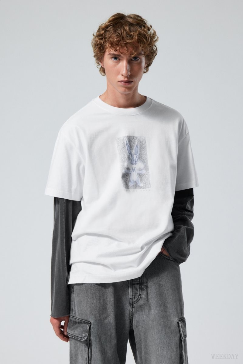 Weekday Oversized グラフィック Printed T-shirt Tシャツ メンズ Take Me Away Japan | W7A-7879