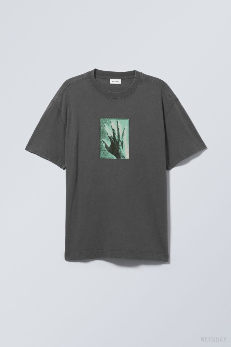 Weekday Oversized グラフィック Printed T-shirt Tシャツ メンズ 青 Japan | T9P-0729