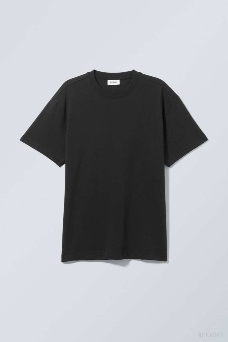 Weekday Oversized グラフィック Printed T-shirt Tシャツ メンズ 黒 Japan | W0X-3568