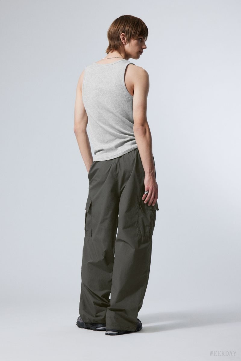 Weekday Parachute Loose Cargo Trousers ズボン メンズ 暗グレー Japan | O7U-7919