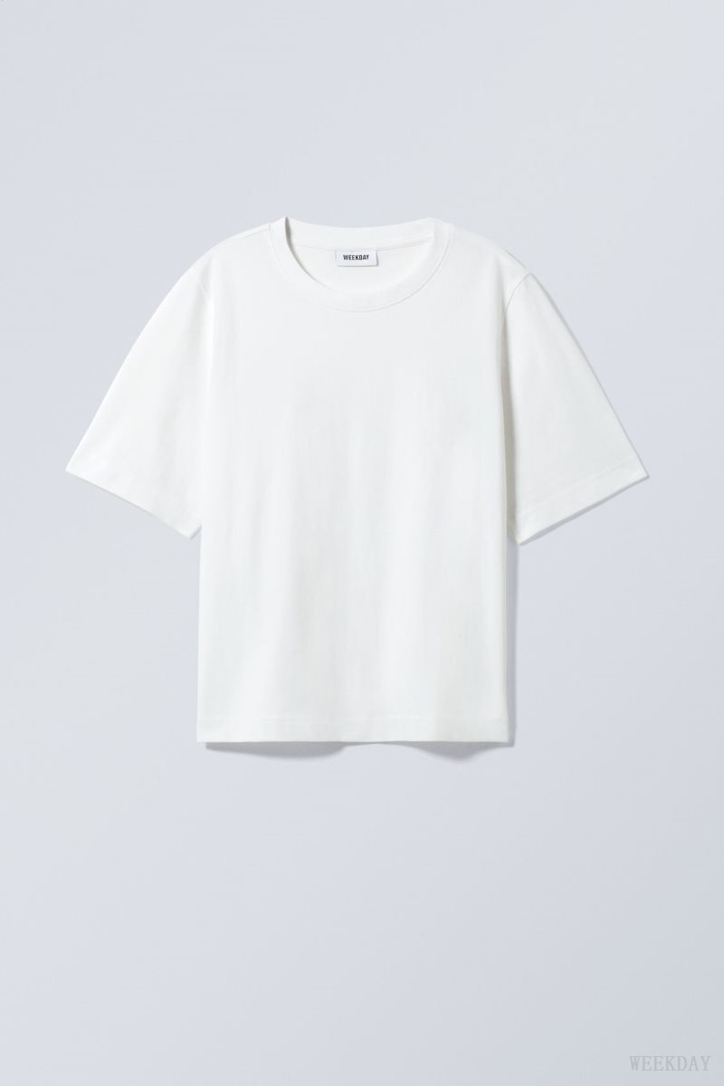 Weekday Perfect Boxy T-shirt Tシャツ レディース 白 Japan | W2W-1444