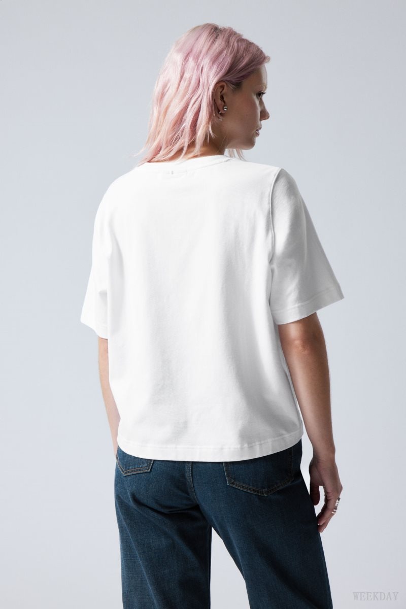 Weekday Perfect Boxy T-shirt Tシャツ レディース 白 Japan | W2W-1444