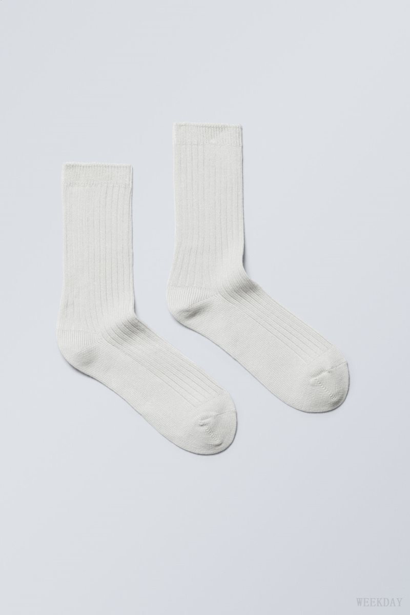 Weekday Pond リブ付き Socks ソックス レディース ライト Japan | C6I-1932