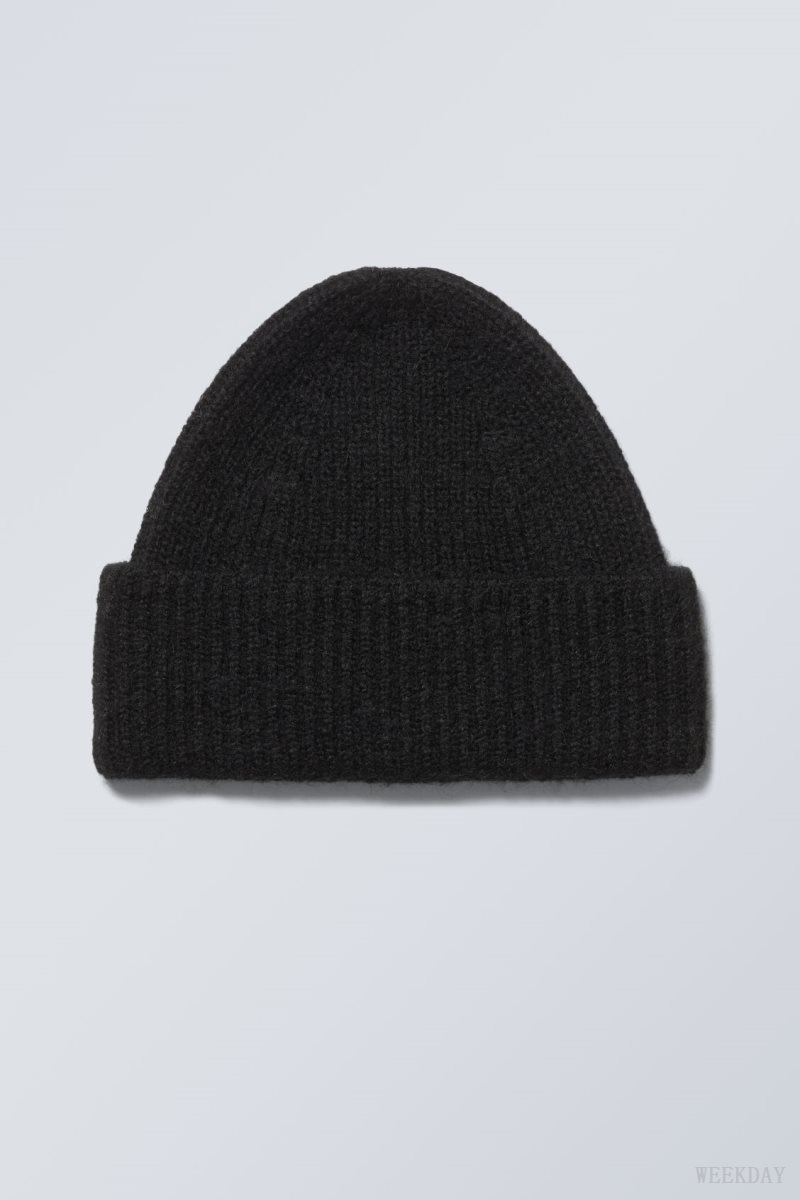 Weekday Pow Beanie ハット レディース 黒 Japan | A7R-8272