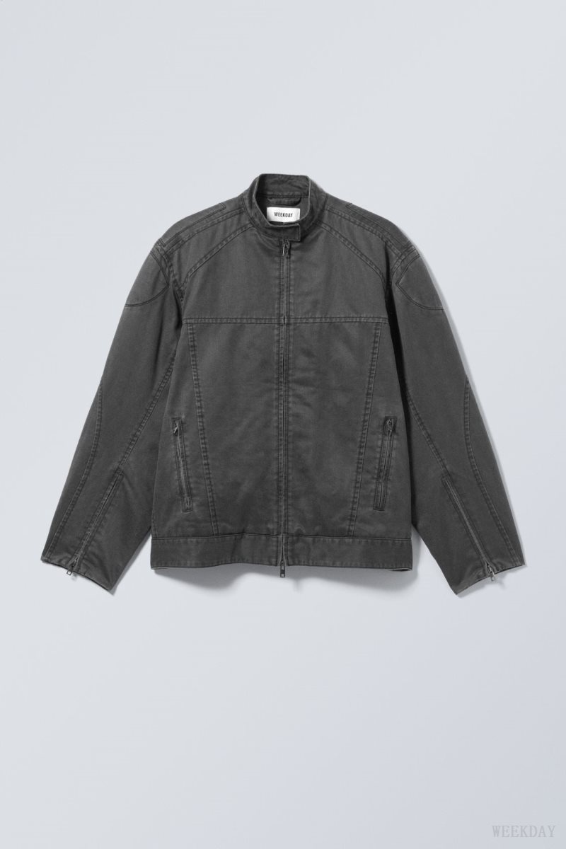 Weekday Reed Coated バイク Jacket コート レディース 黒 Japan | N3U-1474