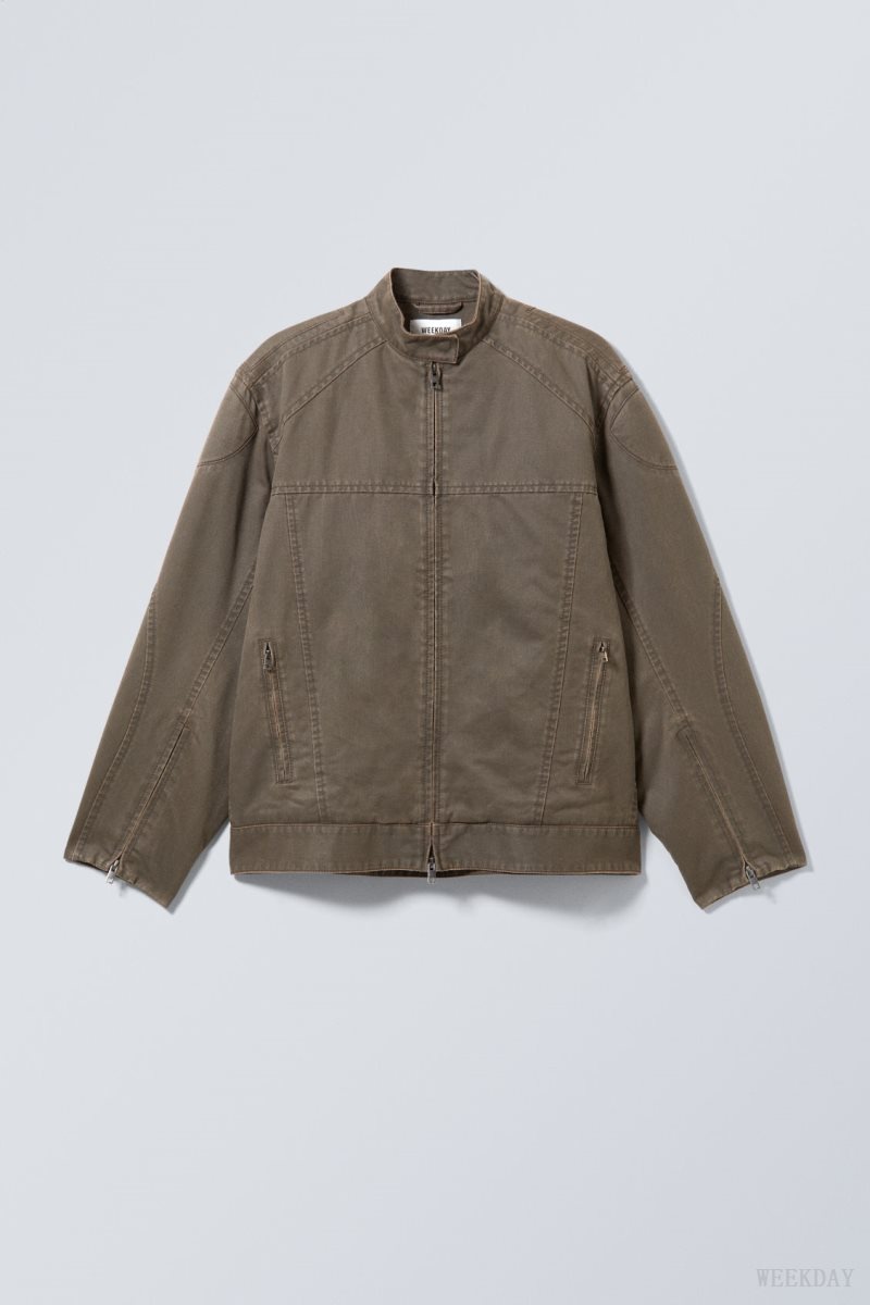 Weekday Reed Coated バイク Jacket コート レディース 暗 Japan | Q5T-8359