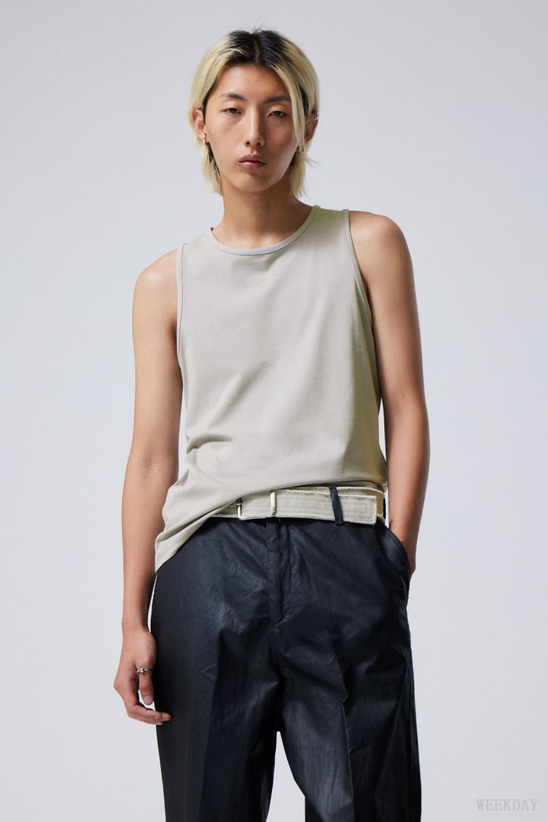 Weekday Regular Tank Top タンクトップ メンズ グレー Japan | S7A-4610