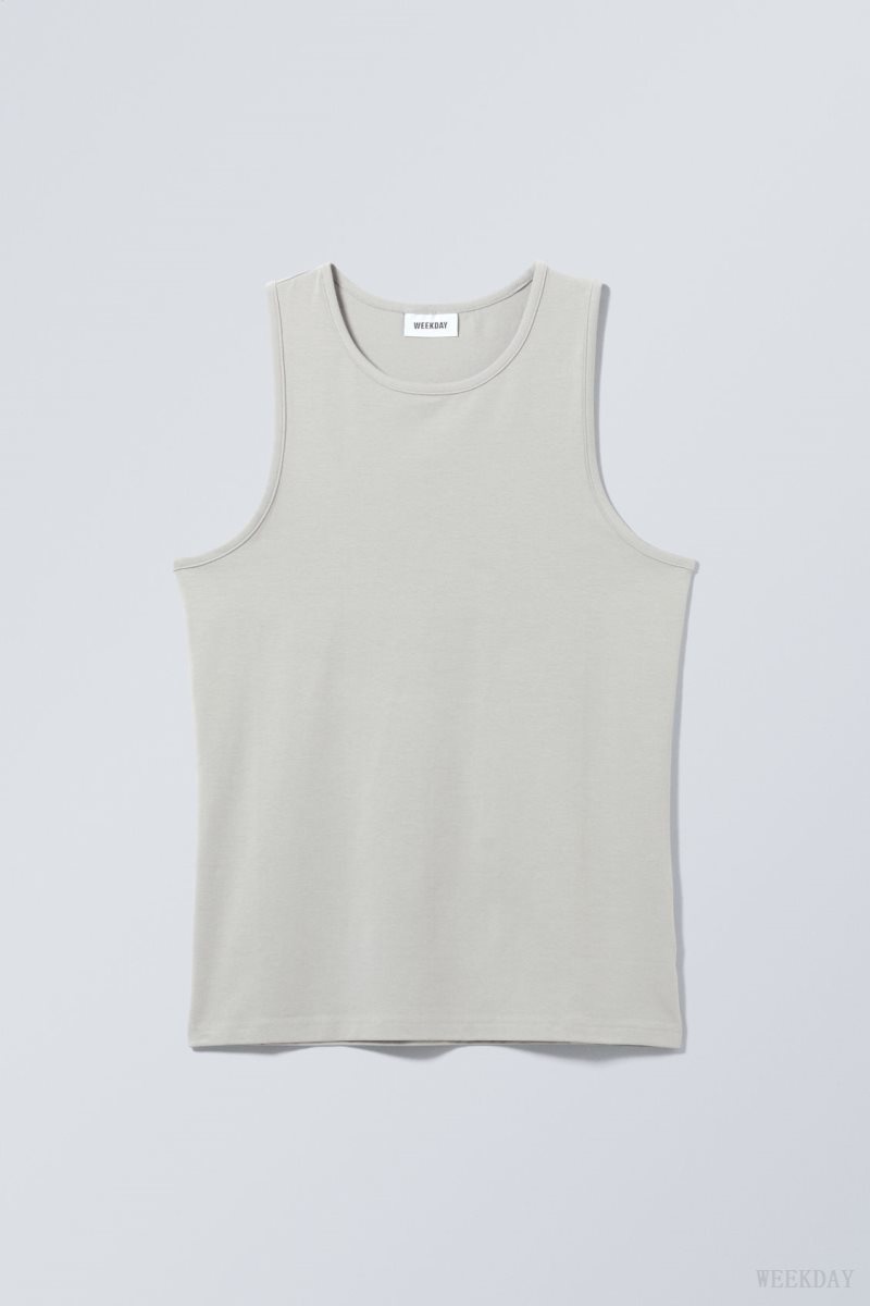 Weekday Regular Tank Top タンクトップ メンズ グレー Japan | S7A-4610