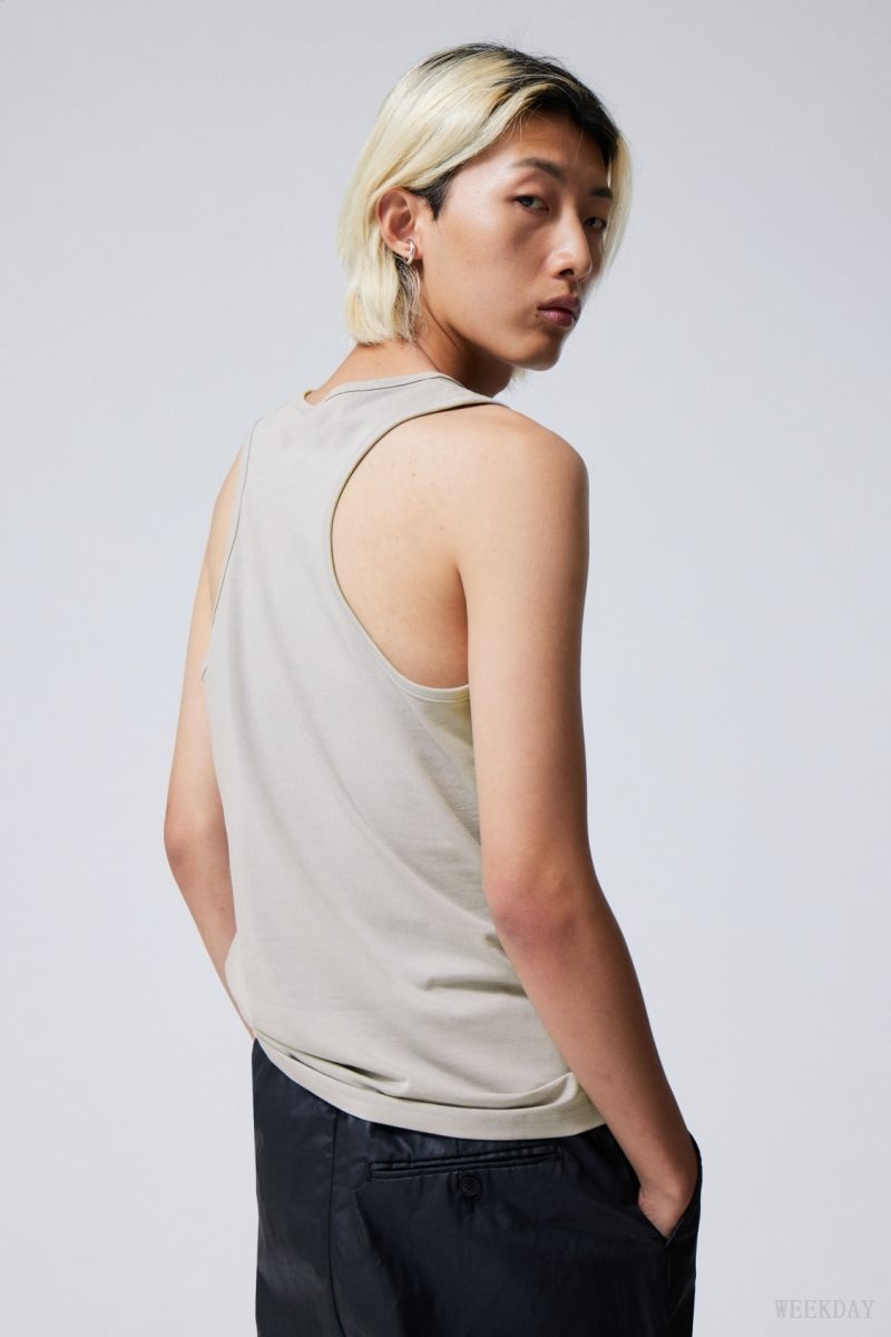 Weekday Regular Tank Top タンクトップ メンズ グレー Japan | S7A-4610