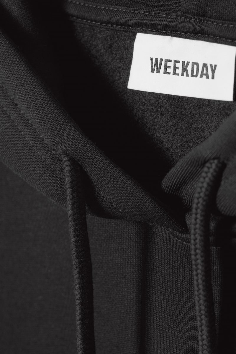 Weekday Relaxed Heavy Hoodie パーカー メンズ 黒 Japan | Q7T-5155