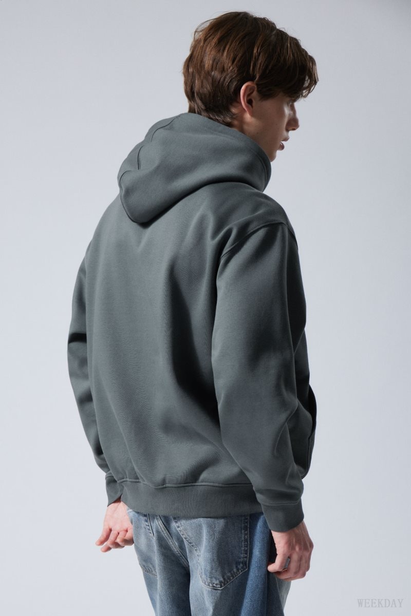 Weekday Relaxed Heavy Hoodie パーカー メンズ 暗ターコイズ Japan | Q8C-3597