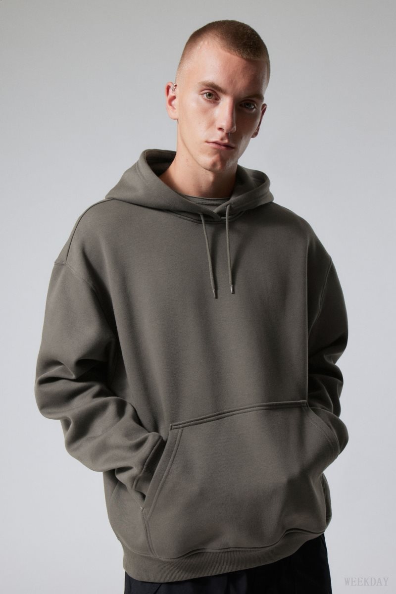 Weekday Relaxed Heavy Hoodie パーカー メンズ 黒 Japan | Q9Y-1237