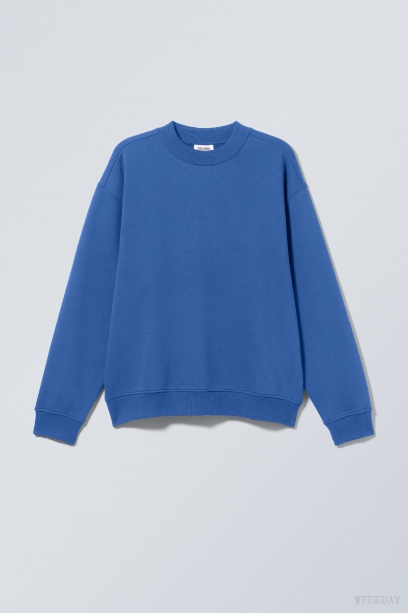 Weekday Relaxed Heavyweight Sweatshirt スウェットシャツ メンズ 青 Japan | X1S-7269