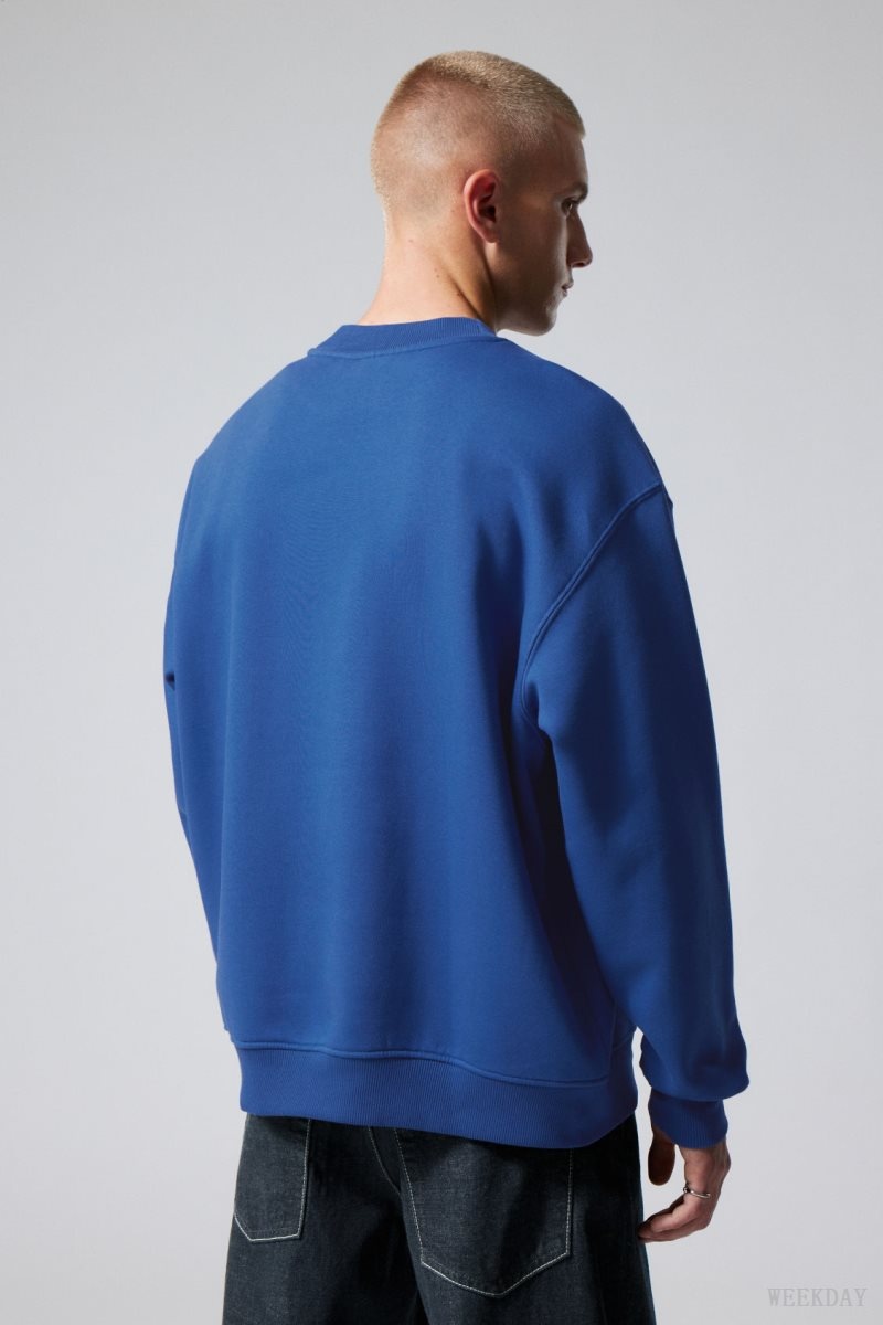 Weekday Relaxed Heavyweight Sweatshirt スウェットシャツ メンズ 青 Japan | X1S-7269