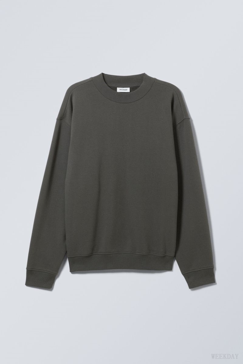 Weekday Relaxed Heavyweight Sweatshirt スウェットシャツ メンズ 黒 Japan | F1F-3498