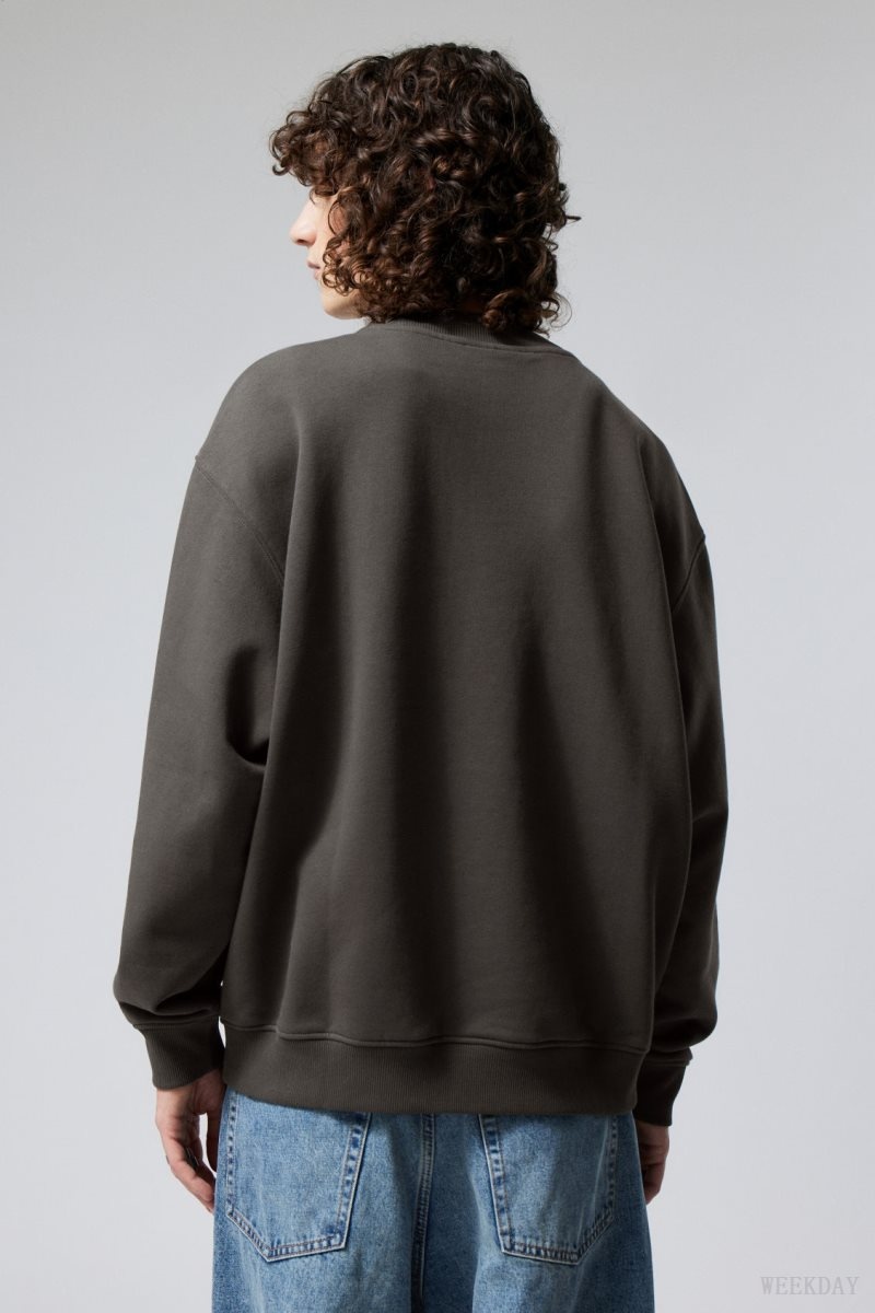 Weekday Relaxed Heavyweight Sweatshirt スウェットシャツ メンズ 黒 Japan | F1F-3498