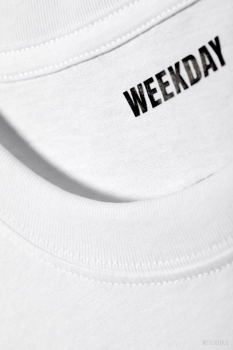 Weekday Relaxed Midweight T-shirt Tシャツ メンズ 白 Japan | V0M-2403