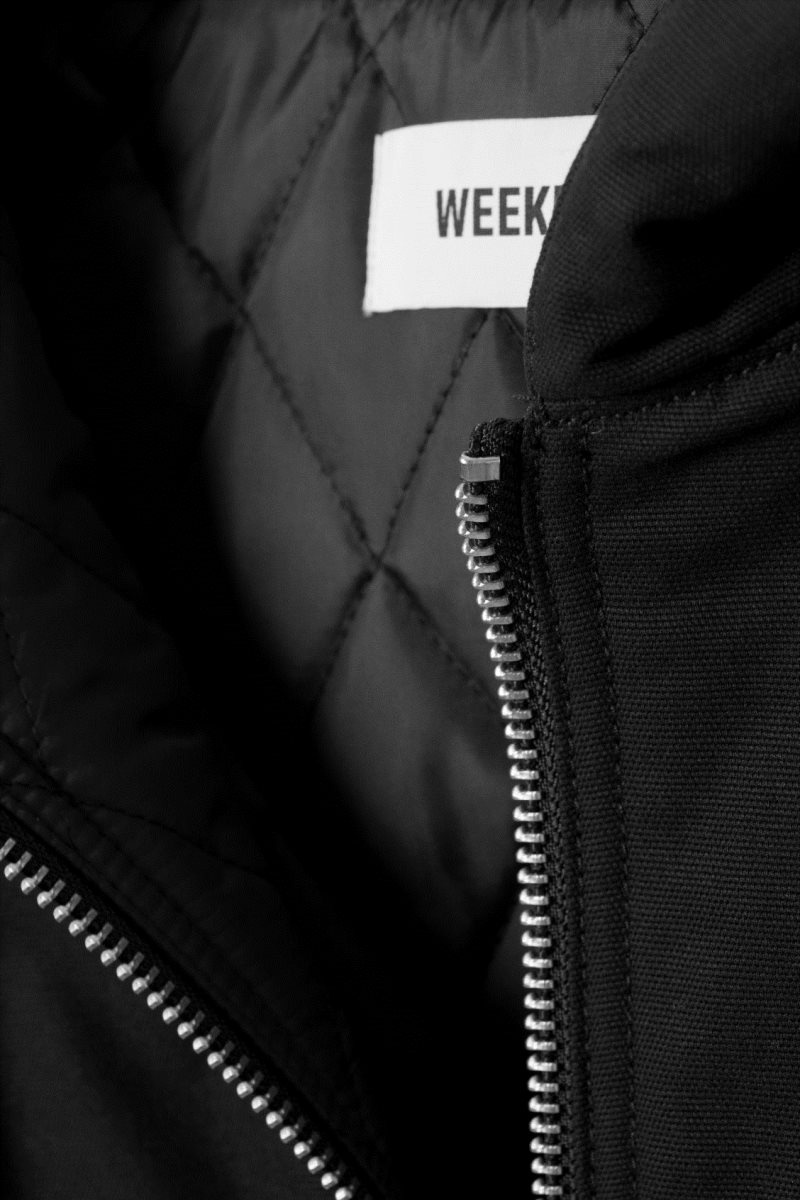 Weekday Remy フード付き Bomber Jacket ジャケット メンズ 黒 Japan | I2S-2516