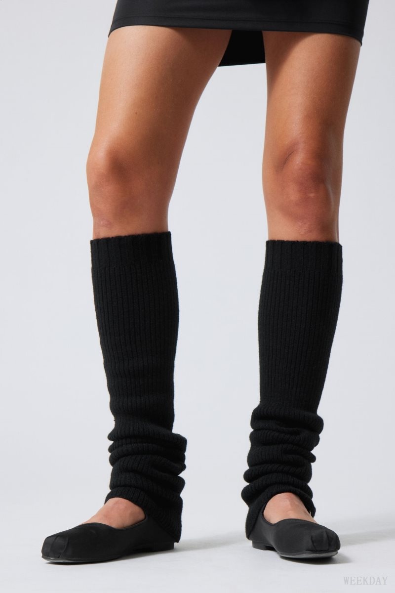 Weekday Rib Knit Leg Warmers ソックス レディース 黒 Japan | G9U-3297