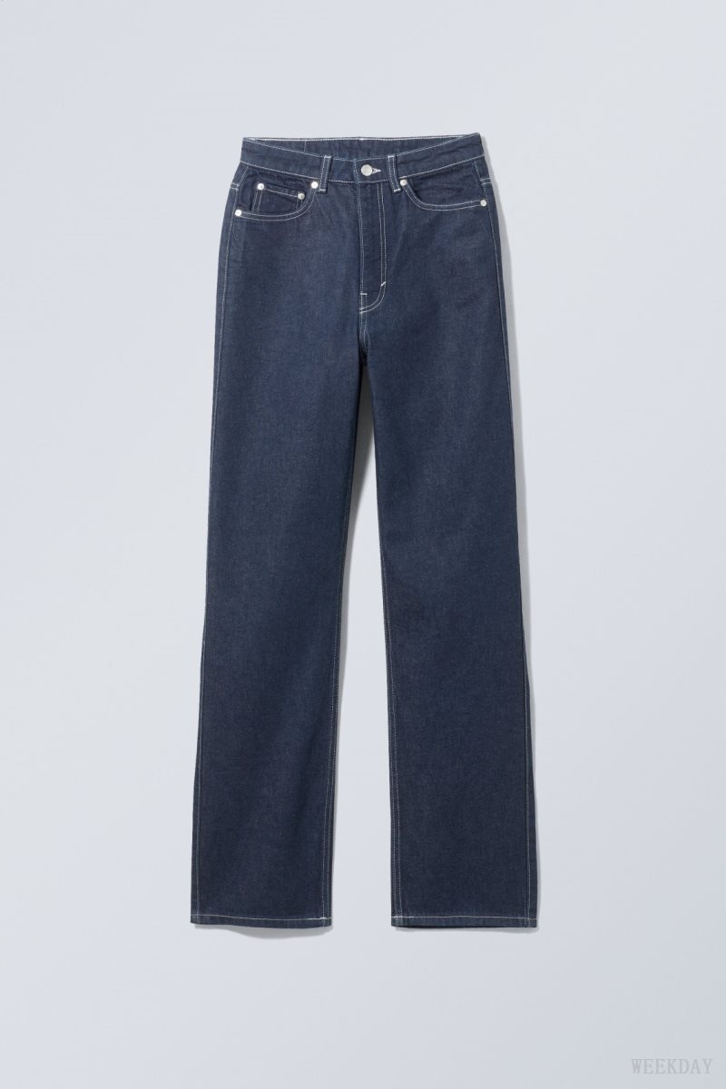 Weekday Rowe Extra High 真っ直ぐ Jeans デニム レディース 青 Japan | V0Q-2730