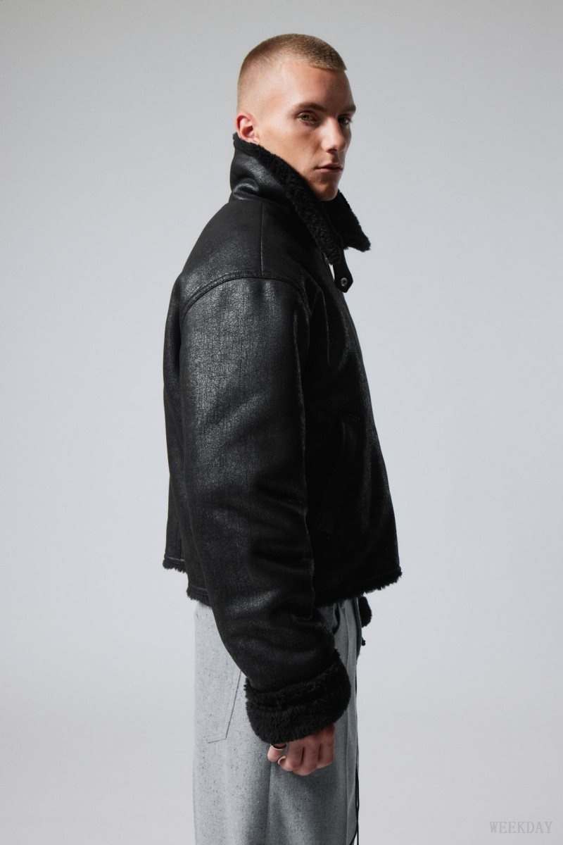 Weekday Sim Shearling Jacket ジャケット メンズ 黒 Japan | M3L-3173