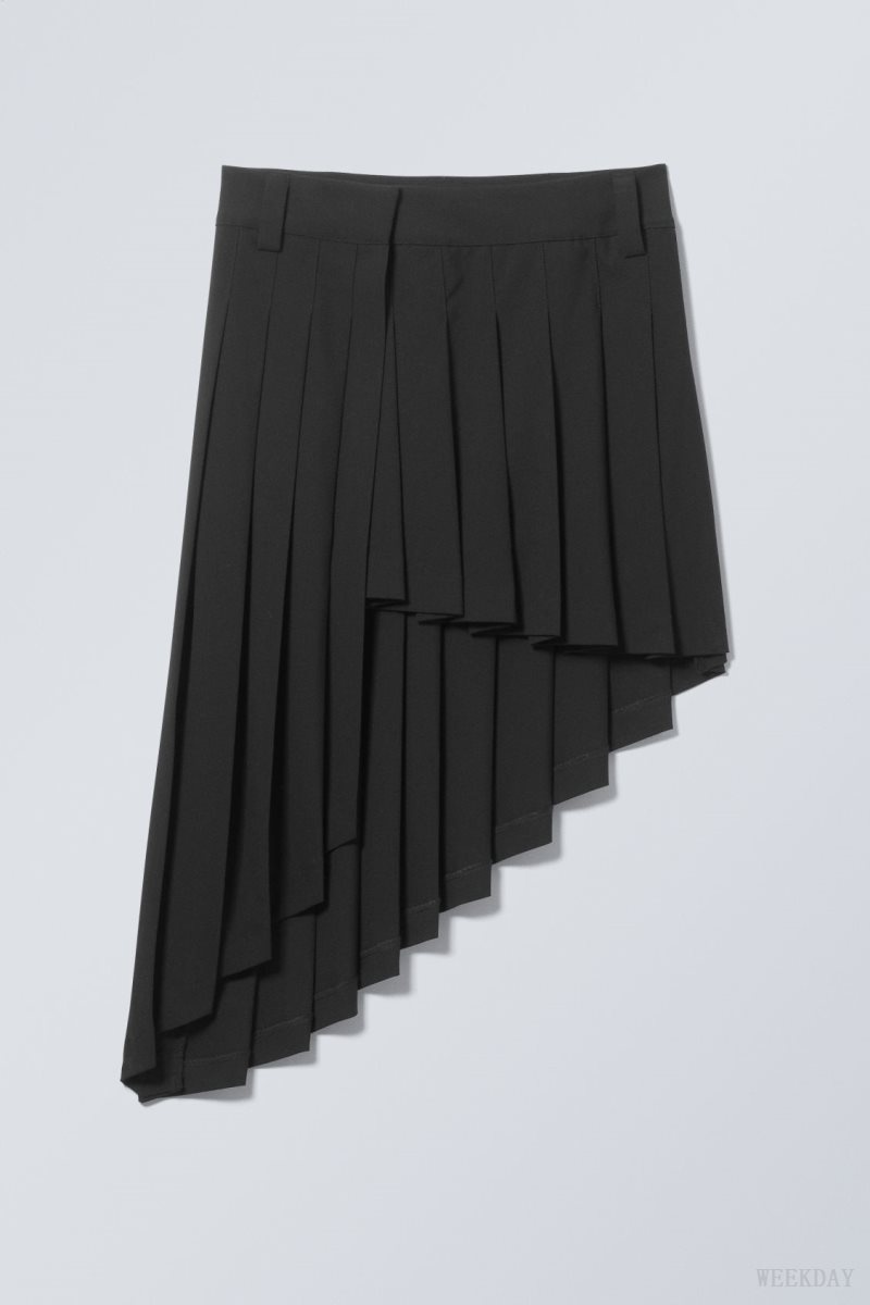 Weekday Skylar プリーツ Midi Skirt スカート レディース 黒 Japan | E2B-7316