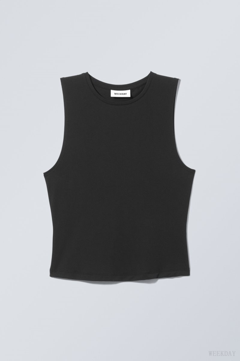 Weekday Soft Brushed Tank Top タンクトップ レディース 黒 Japan | R2U-1754