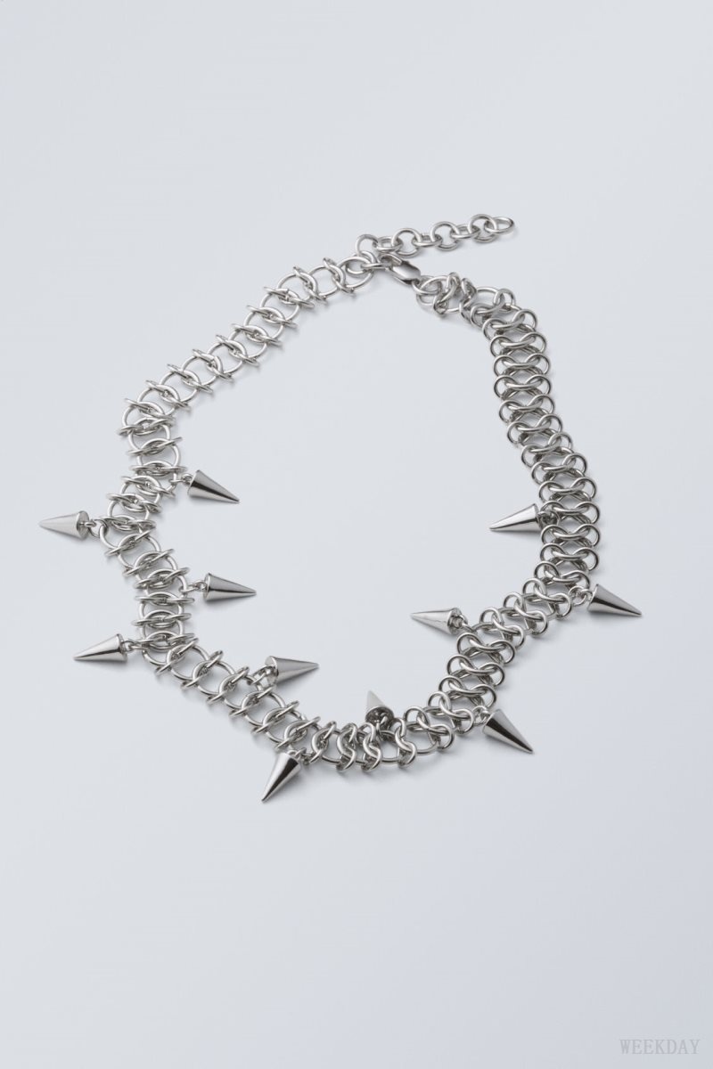 Weekday Spike Necklace ジュエリー メンズ シルバー Japan | S9J-6763