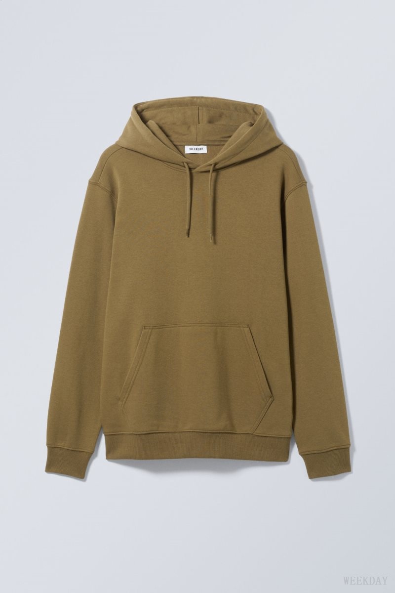 Weekday Standard Midweight Hoodie パーカー メンズ カーキ Japan | V3F-4330