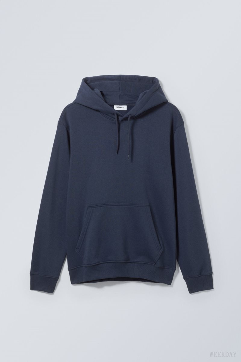 Weekday Standard Midweight Hoodie パーカー メンズ 暗青 Japan | Z2Y-1355