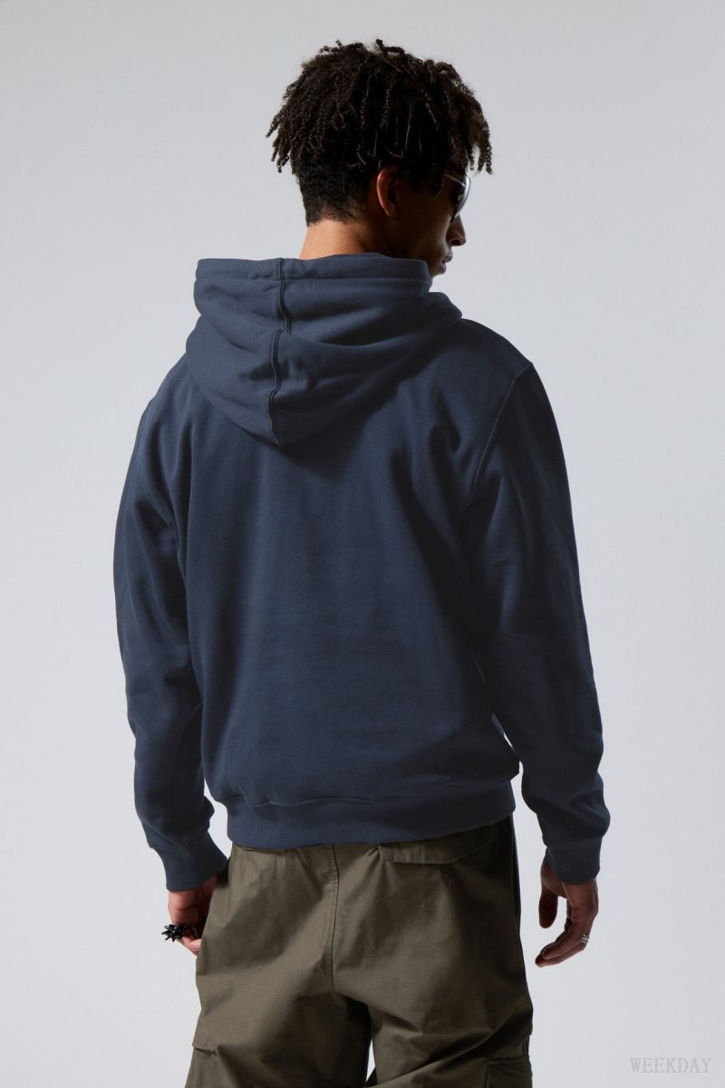 Weekday Standard Midweight Hoodie パーカー メンズ 暗青 Japan | Z2Y-1355